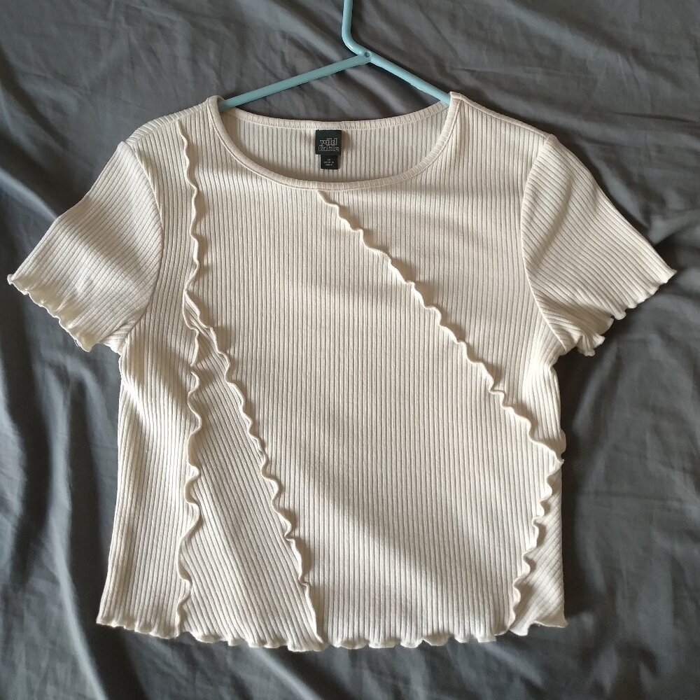 Wild Fable off white crop top size medium